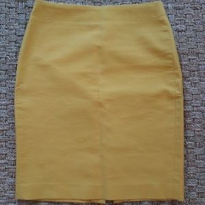J. Crew Mustard Yellow Pencil Skirt